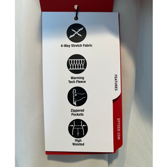 Spyder Leggings Womens Active Size XS Cream Side Pockets - Picture 7 of 8